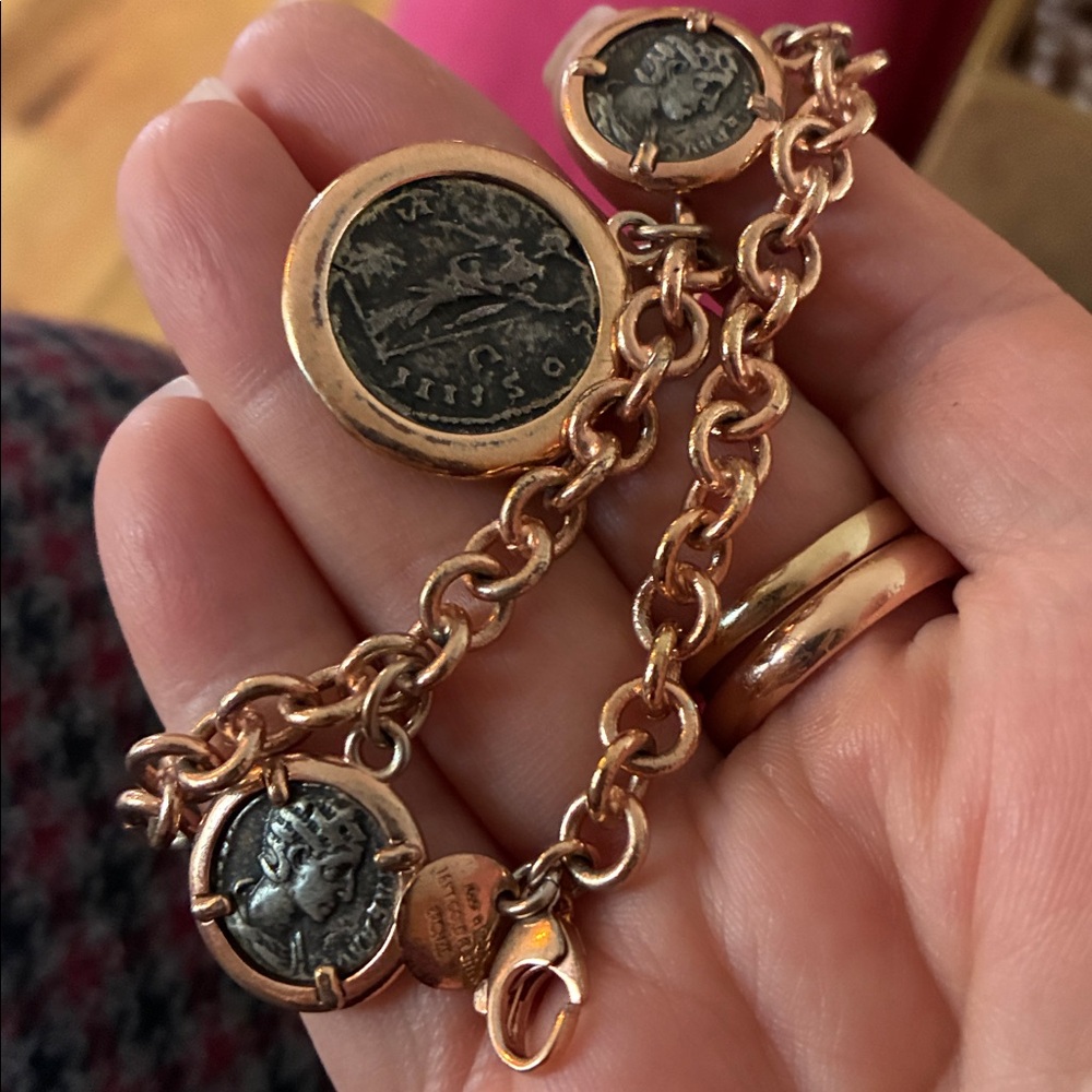 Italian Roman 3 coin bracelet for good luck - Picture 6 of 6